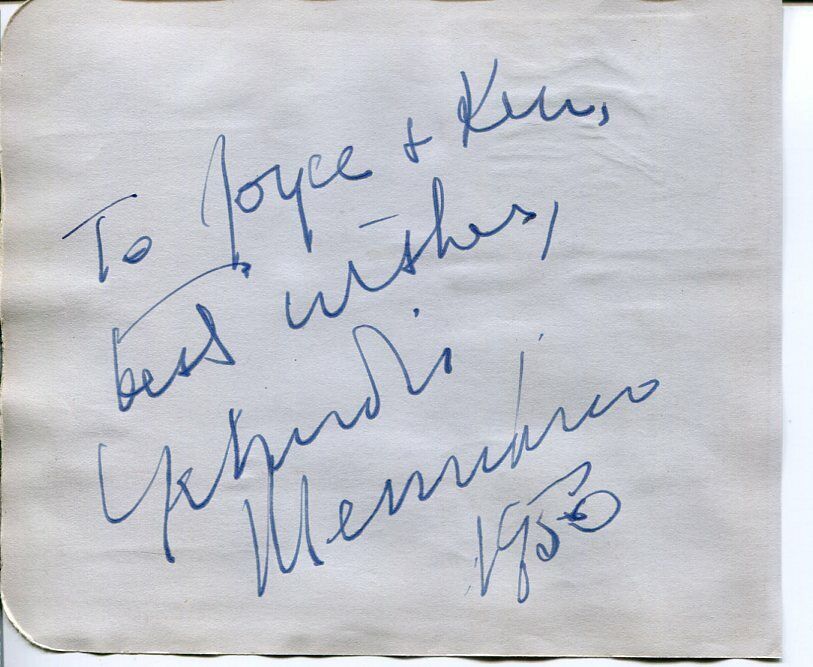 Yehudi Menuhin Violinist Eddie Rochester Anderson GWTW Rare Signed Autograph 