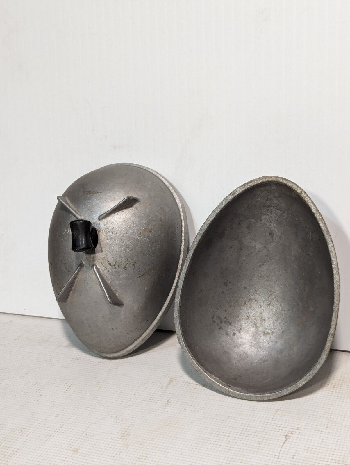 Vintage Nordic Ware Egg-Shaped Cast-Aluminum Cake Molds with Handle - 