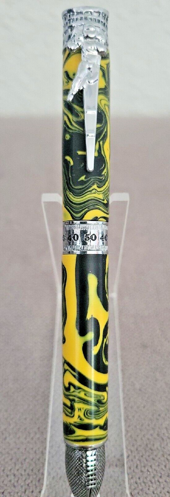 Pittsburgh Steelers Hand Turned Acrylic Football Ballpoint Pen, Black and Gold