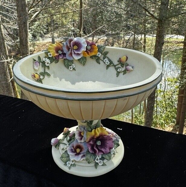 Beautiful Pansy Collection by Artisan Flair Inc. Large Trinket Bowl -A32