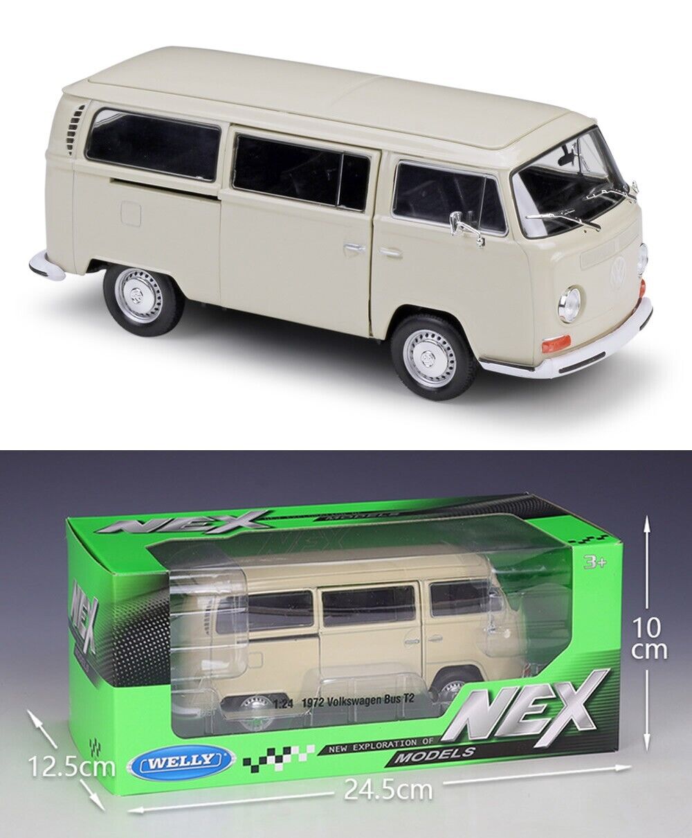 WELLY 1:24 1973 Volkswagen T2 Bus Alloy Diecast Vehicle Car MODEL TOY Collection