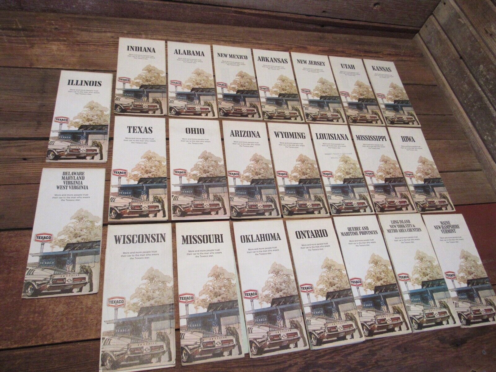 Vintage LOT 1970's Road Maps TEXACO Gas Oil Station Indiana Ohio & Others