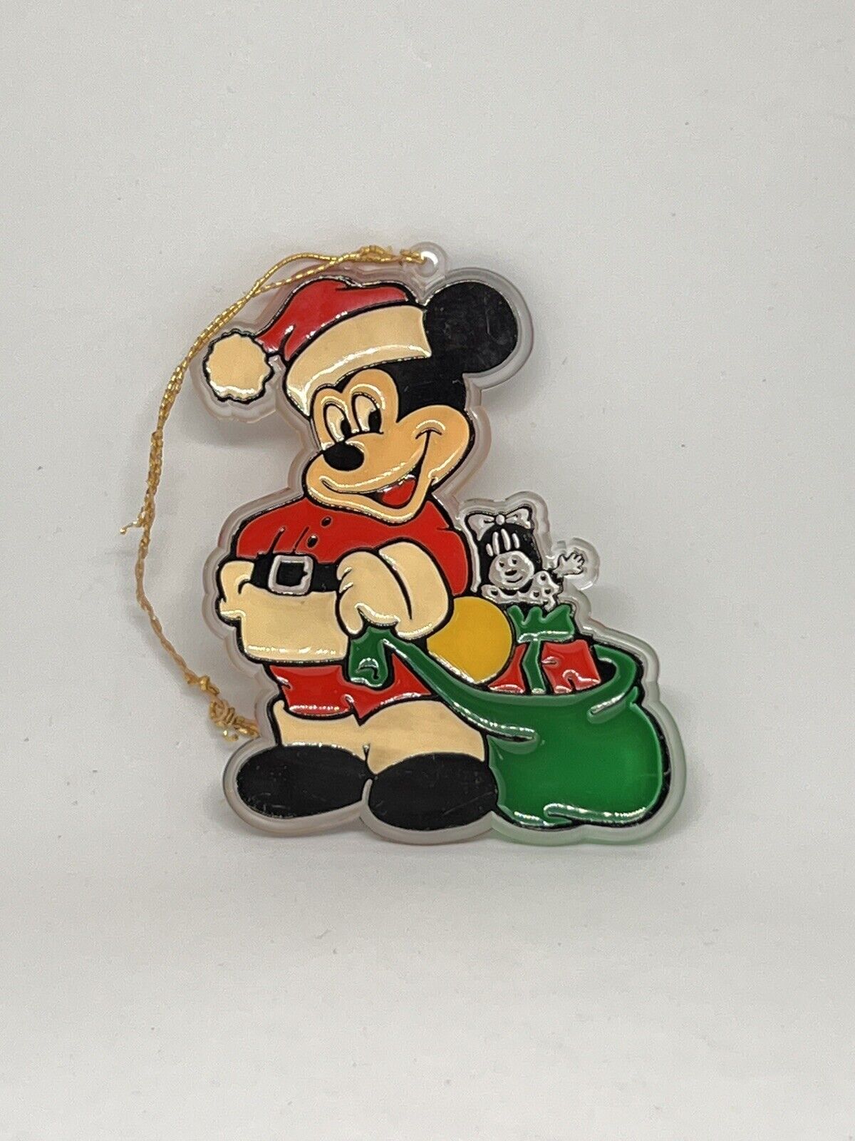 Vintage 1980\'s Disney Mickey Mouse Acrylic Christmas Ornaments