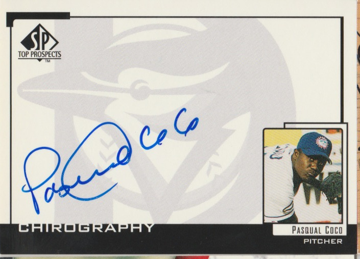 Pasqual Coco 1999 UD SP Top Prospects rookie RC auto autograph card PC