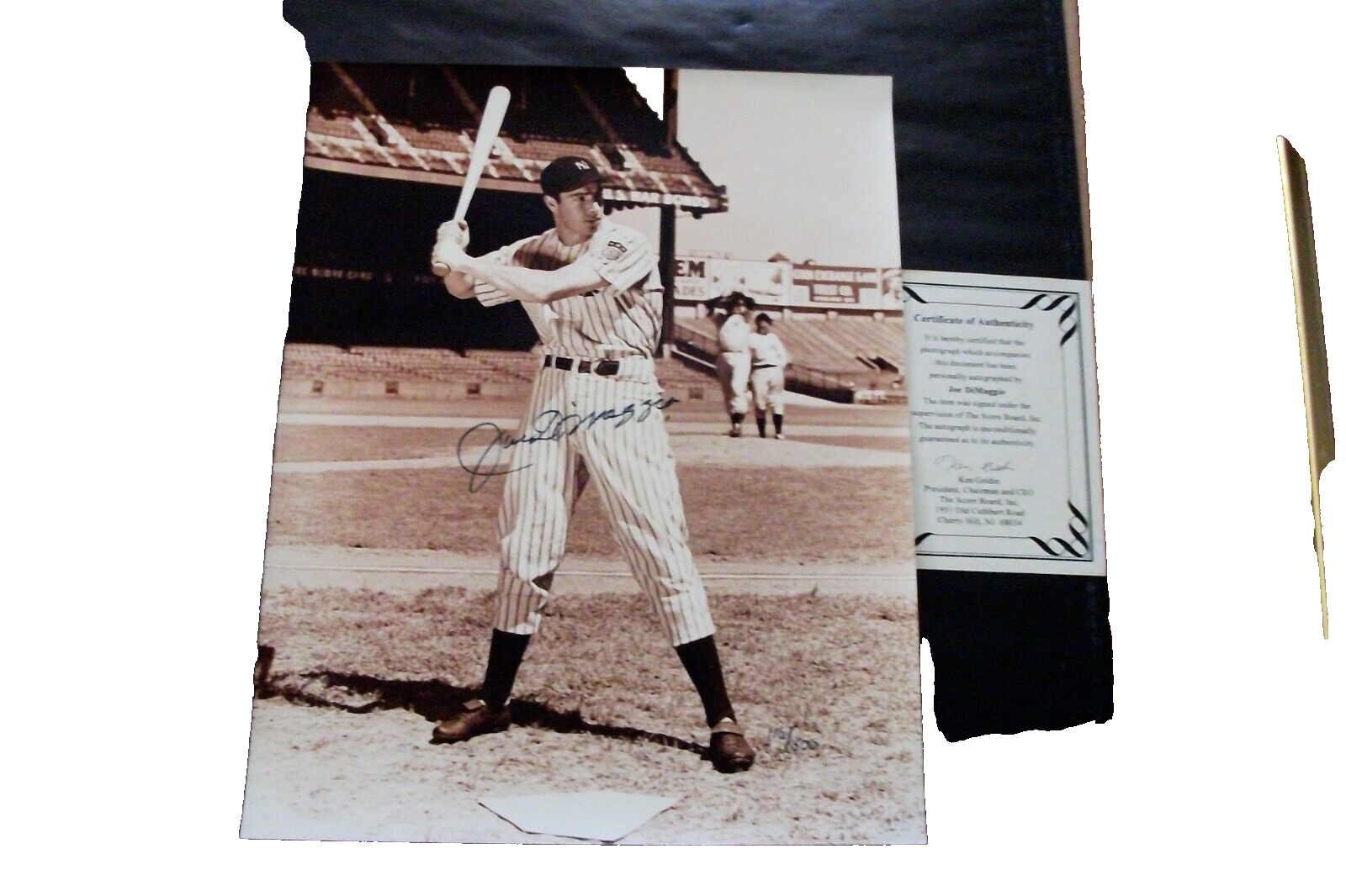 Joe Dimaggio NY Yank 11X14 Certified and numbered  #116 OF only 500 autographed