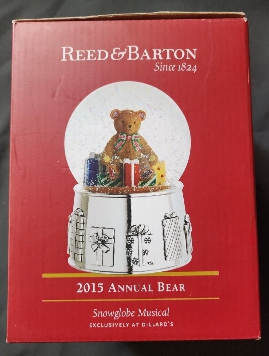 Vintage Reed & Barton Christmas 2015 Annual Bear Musical Snow Globe Only 1 Ebay