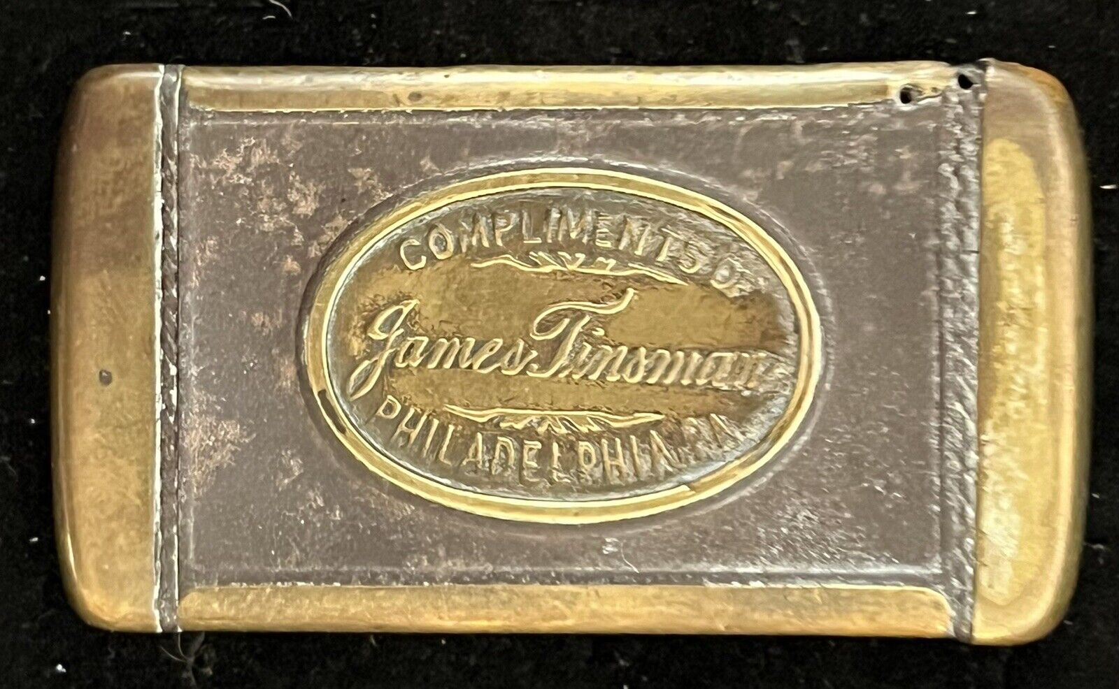 Antique James Tinsman Philadelphia PA Art Nouveau Lady Match Safe Vesta Case