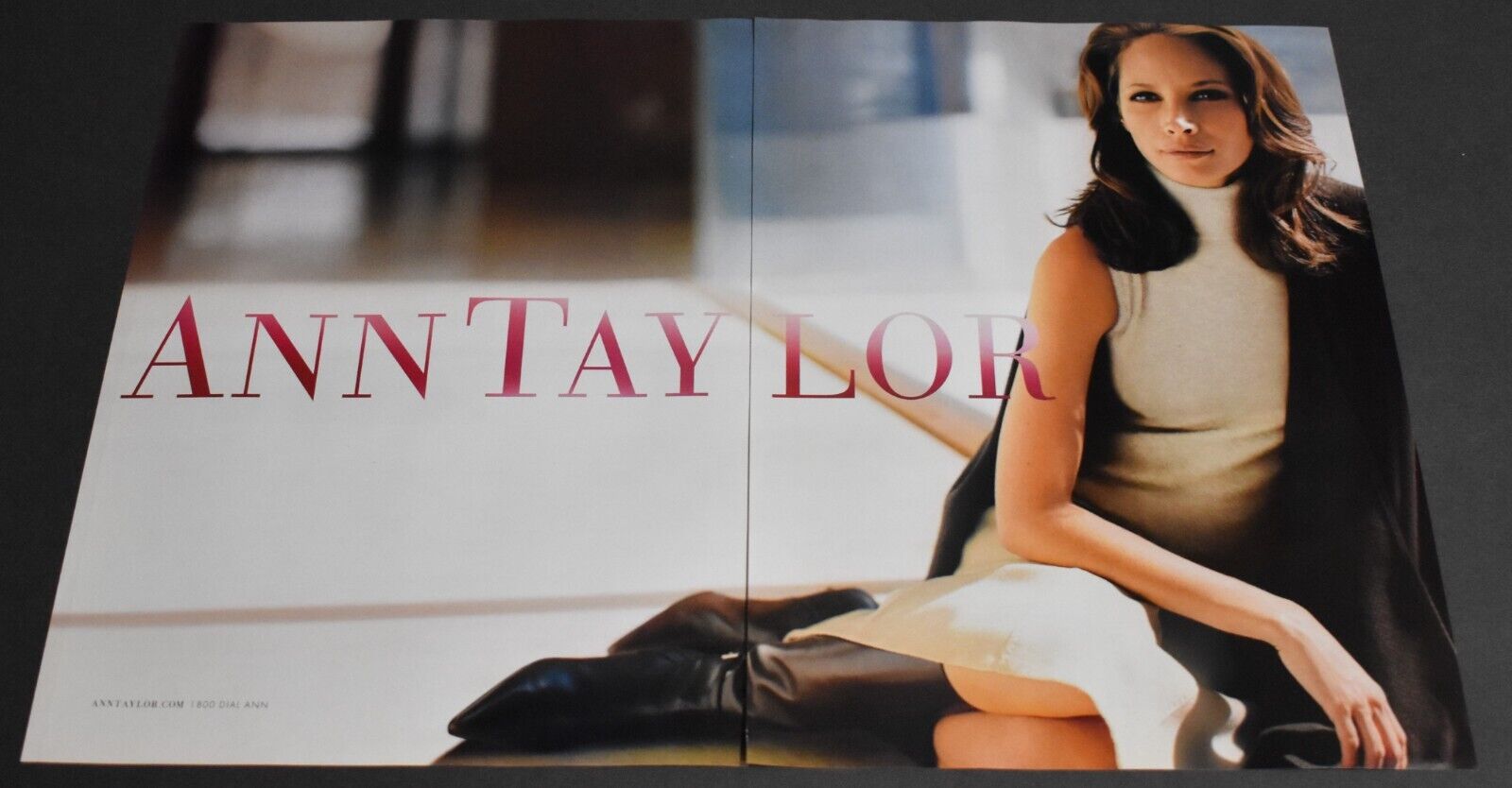 2003 Print Ad Sexy Heels Long Legs Fashion Lady Brunette Ann Taylor Dress art