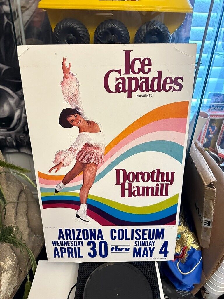 Vintage hardstock flyer poster 22 x 14 Dorothy Hamill Ice Capades