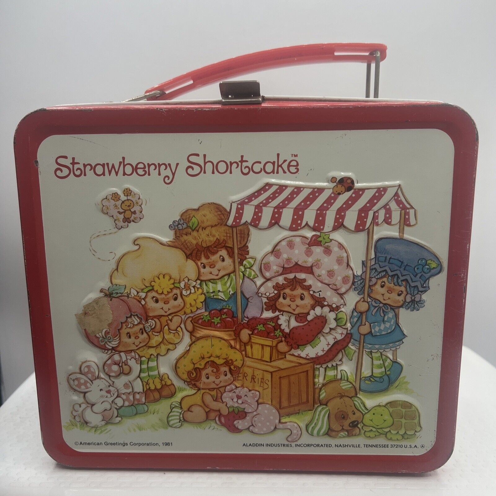 Vintage 1981 Aladdin Ind. Inc Strawberry Shortcake Metal Lunchbox **NO THERMOS**