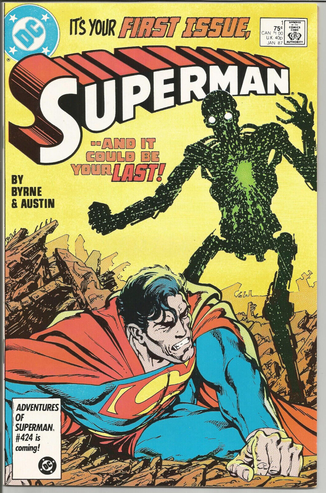 SUPERMAN #1 (Vol. 2, 1987, DC/Direct) Byrne/Austin NM-M New/Old Stock 