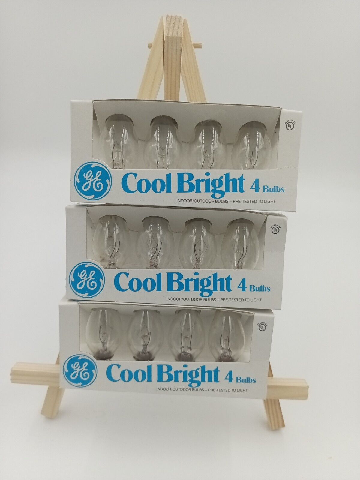 VINTAGE 3 PACKAGES OF GE C7 WHITE JC98 INDOOR OUTDOOR COOL BRIGHT BULBS.  