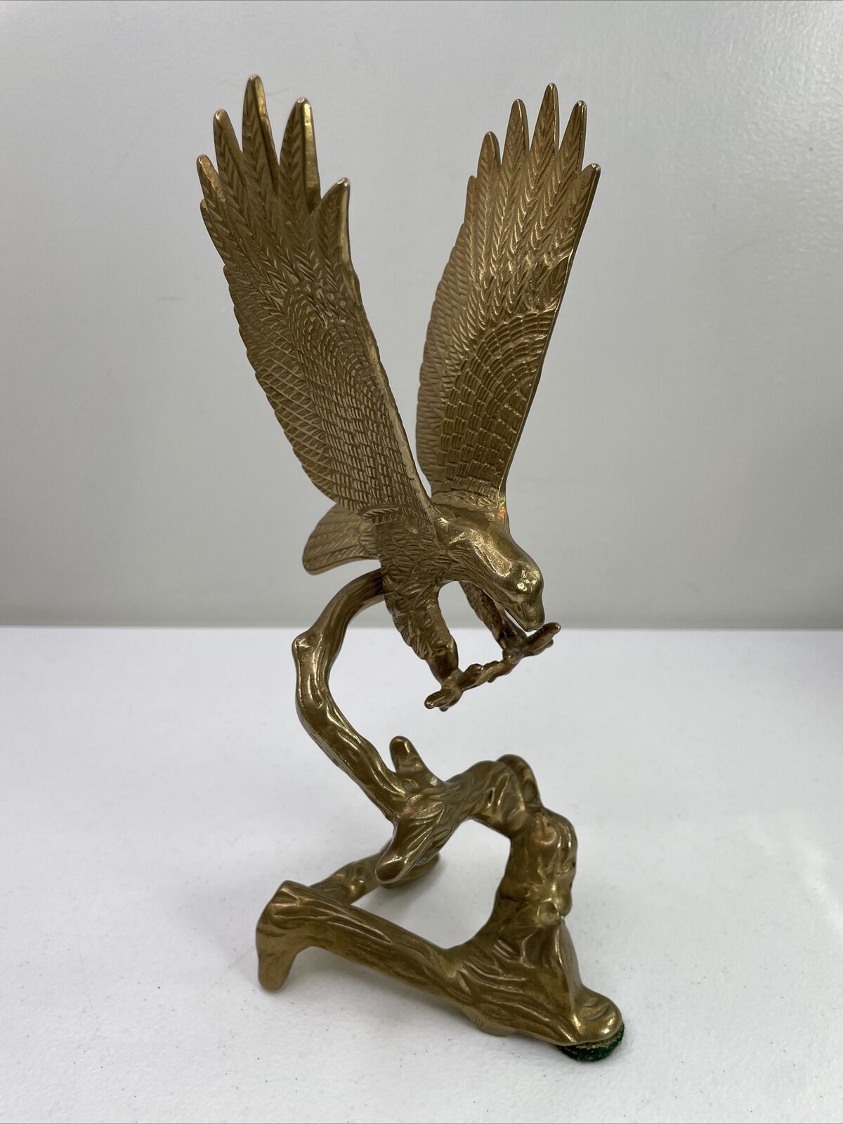 Vintage Solid Brass Eagle Sculpture “Coming In”  Eagle Landing 9 1/2” Americana
