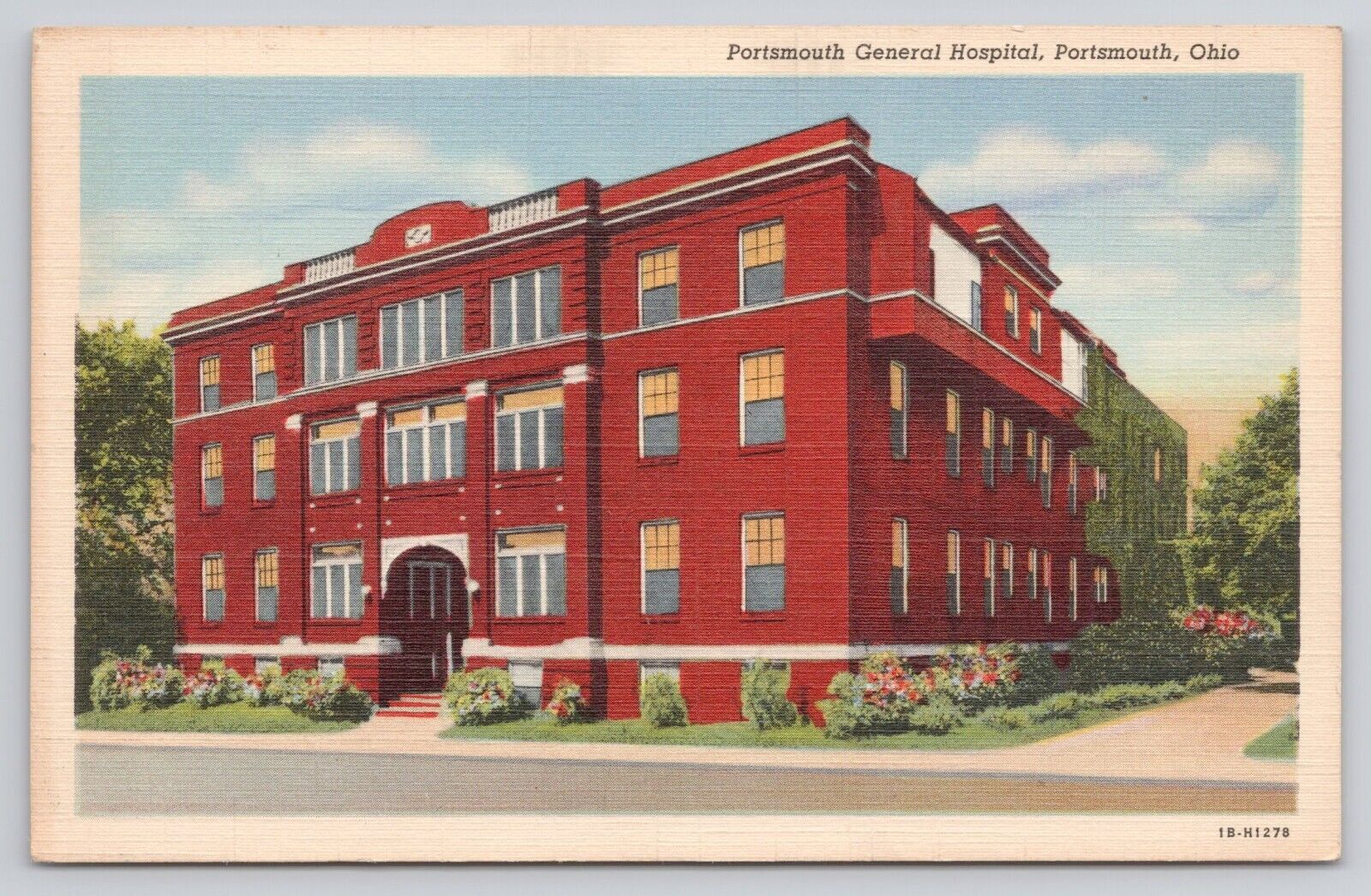 Portsmouth General Hospital, Portsmouth Ohio OH Vintage 1941 Unposted Postcard