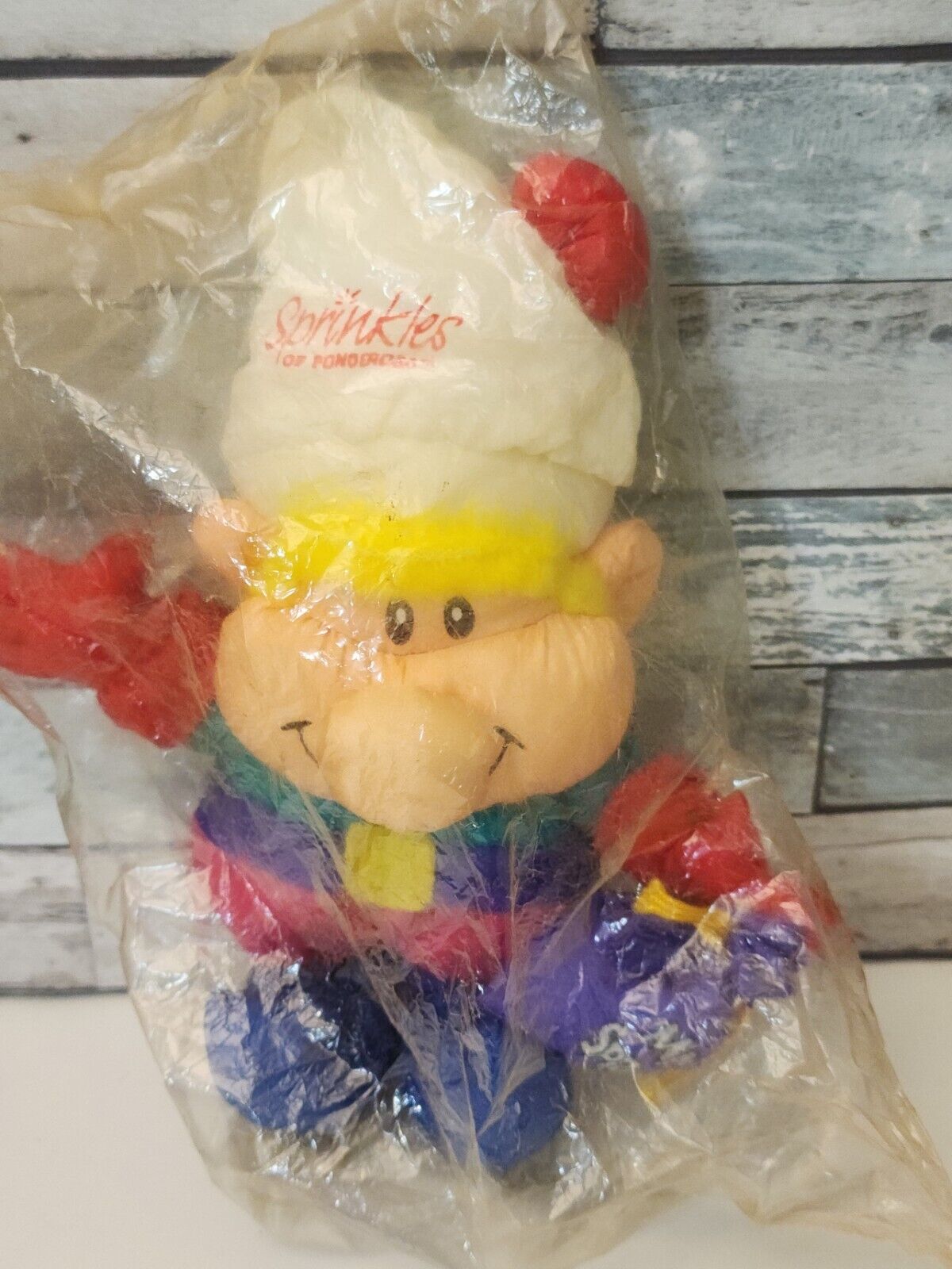 Vtg Sprinkles Plush Toy Ponderosa Steakhouse Elf Gnome Plush Nylon   1995 NOS