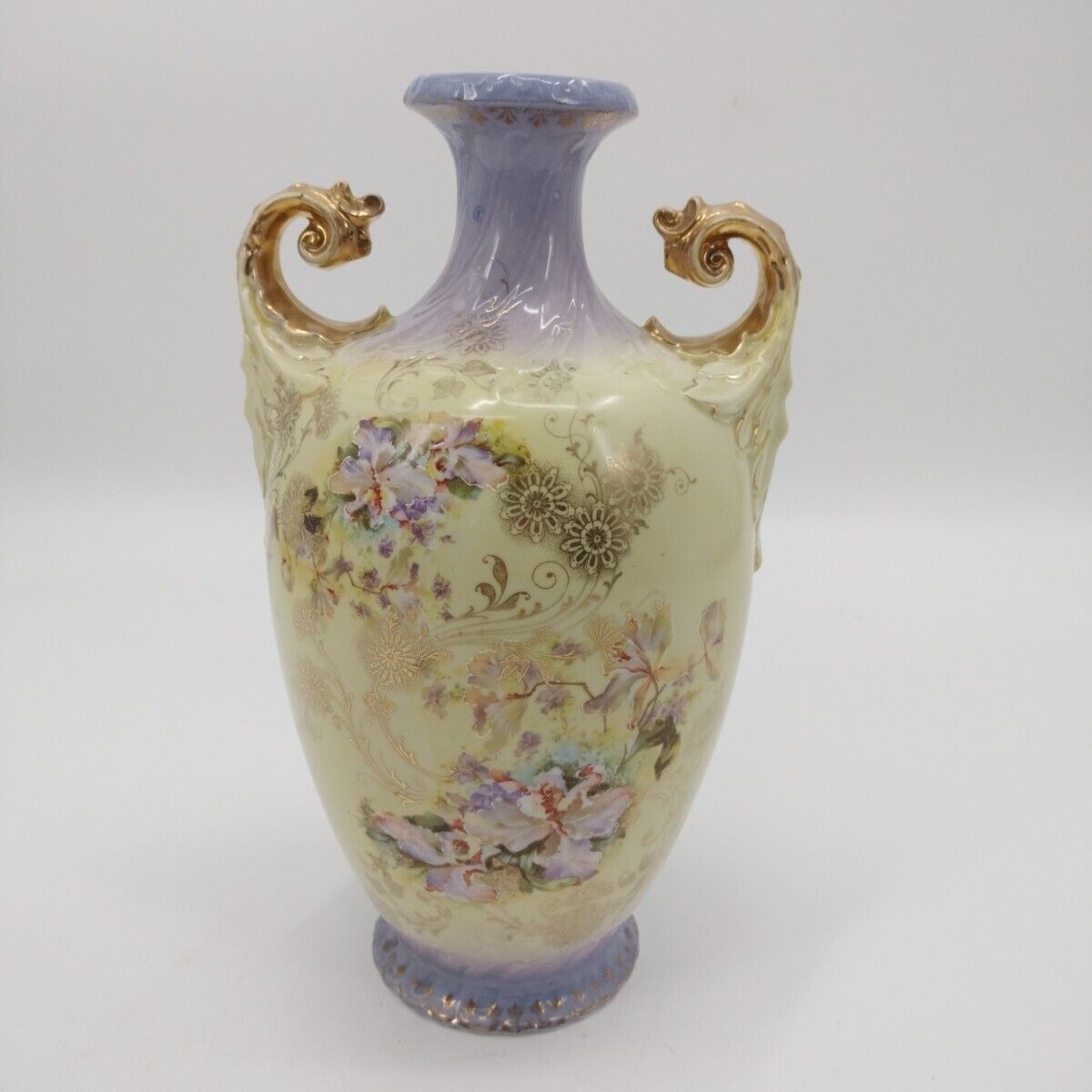Vintage Royal Saxe Handpainted Vase Germany Stamped 318 12