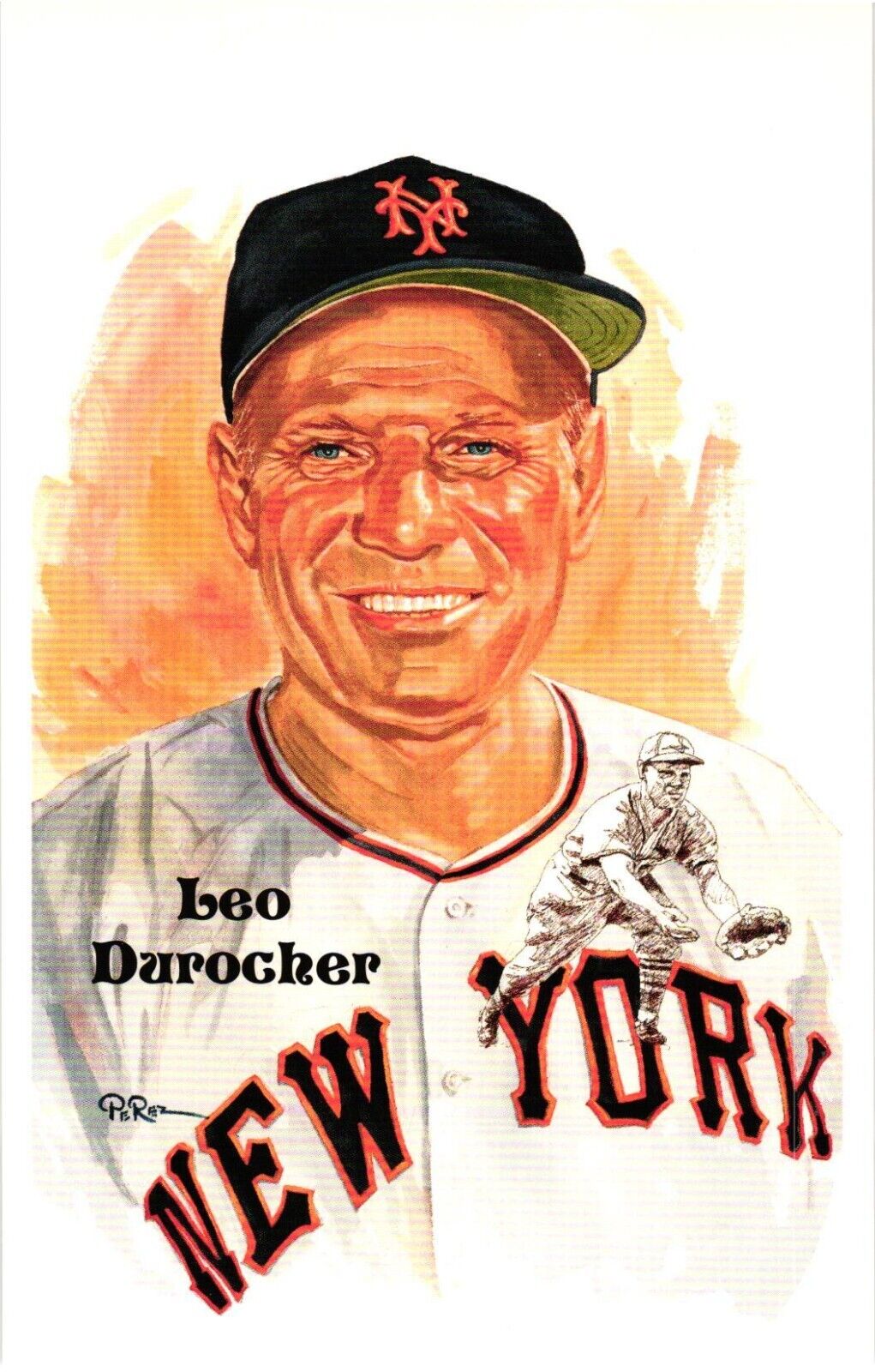Leo Durocher 1980 Perez-Steele Baseball Hall of Fame Limited Edition Postcard
