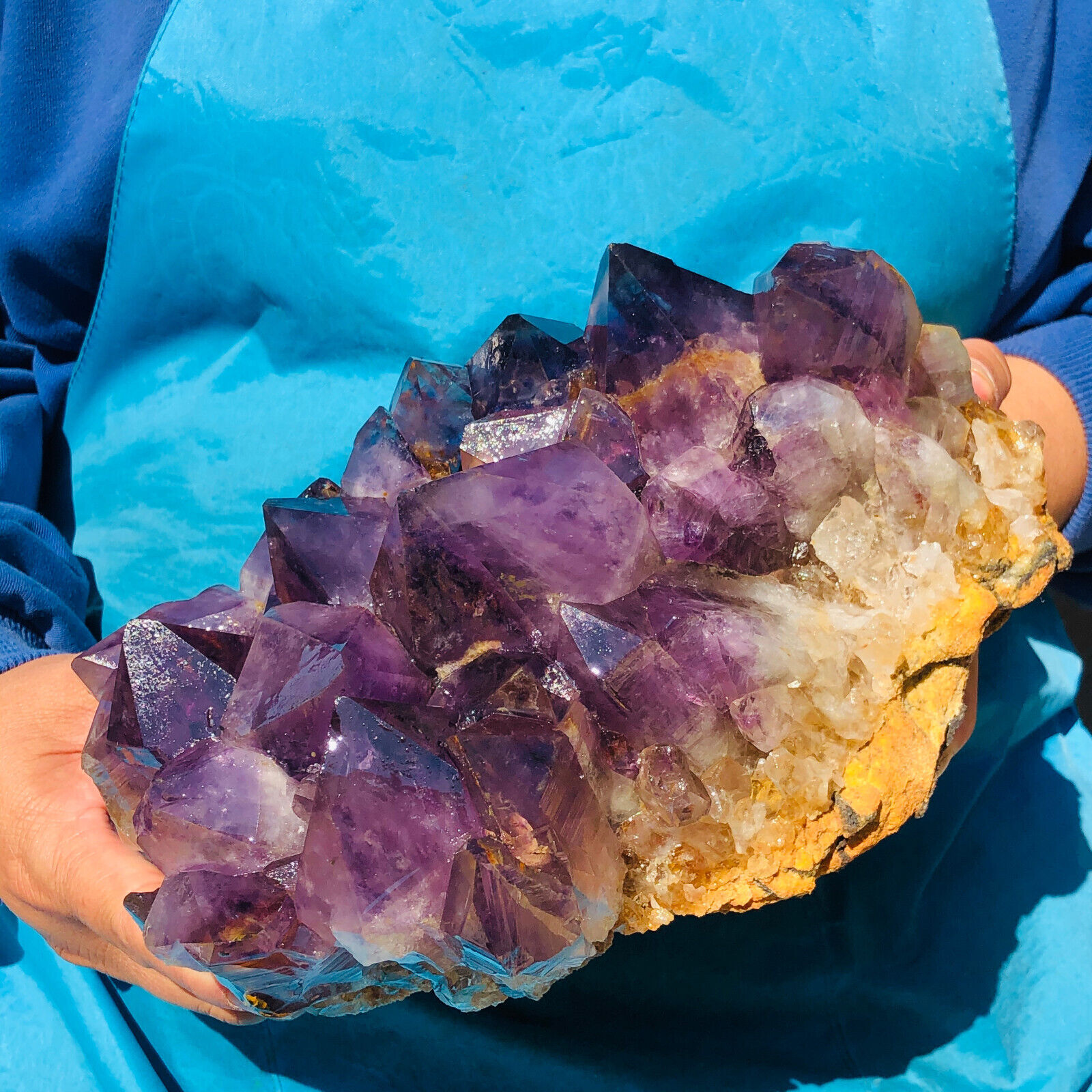 8.29LB Natural Amethyst quartz cluster crystal specimen mineral point Healing