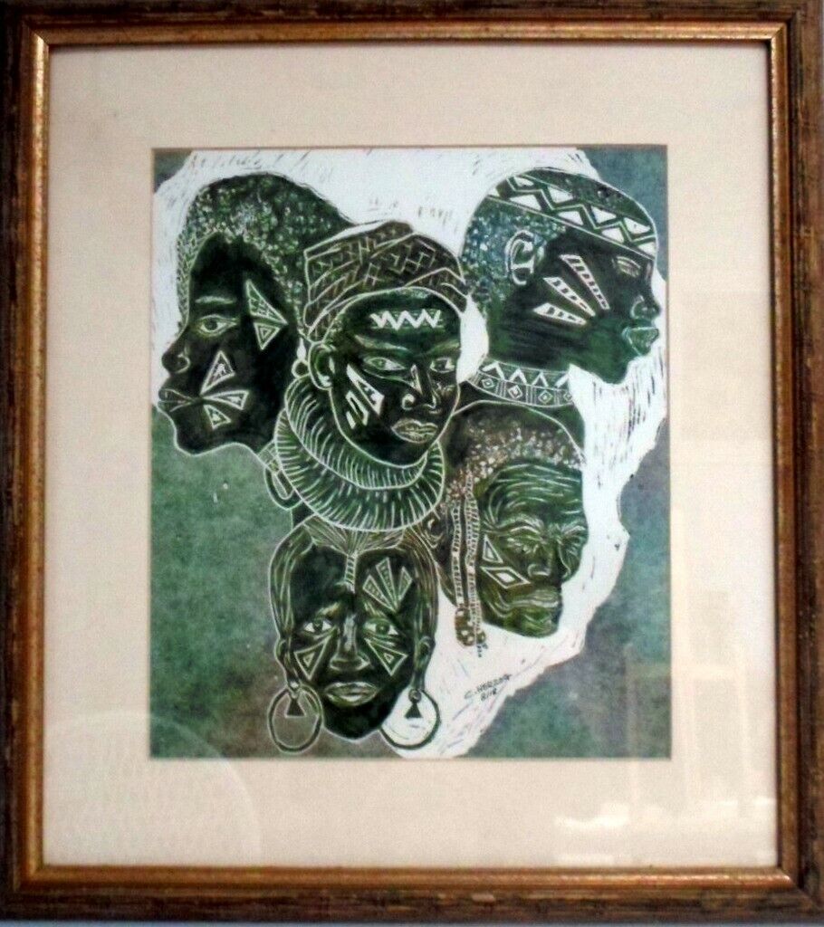  Original Print of African Faces, Portrait Africans across Africa, African Art