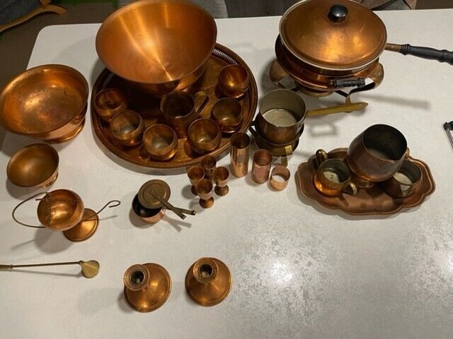 LOT Coppercraft Guild Set Kit Copper Pots Cups Bowls Retro Vintage Antique LOT