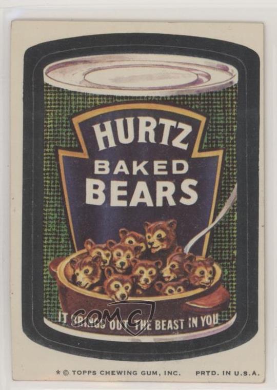 1974 Topps Wacky Packages Series 7 Hurtz Baked Bears 0i6