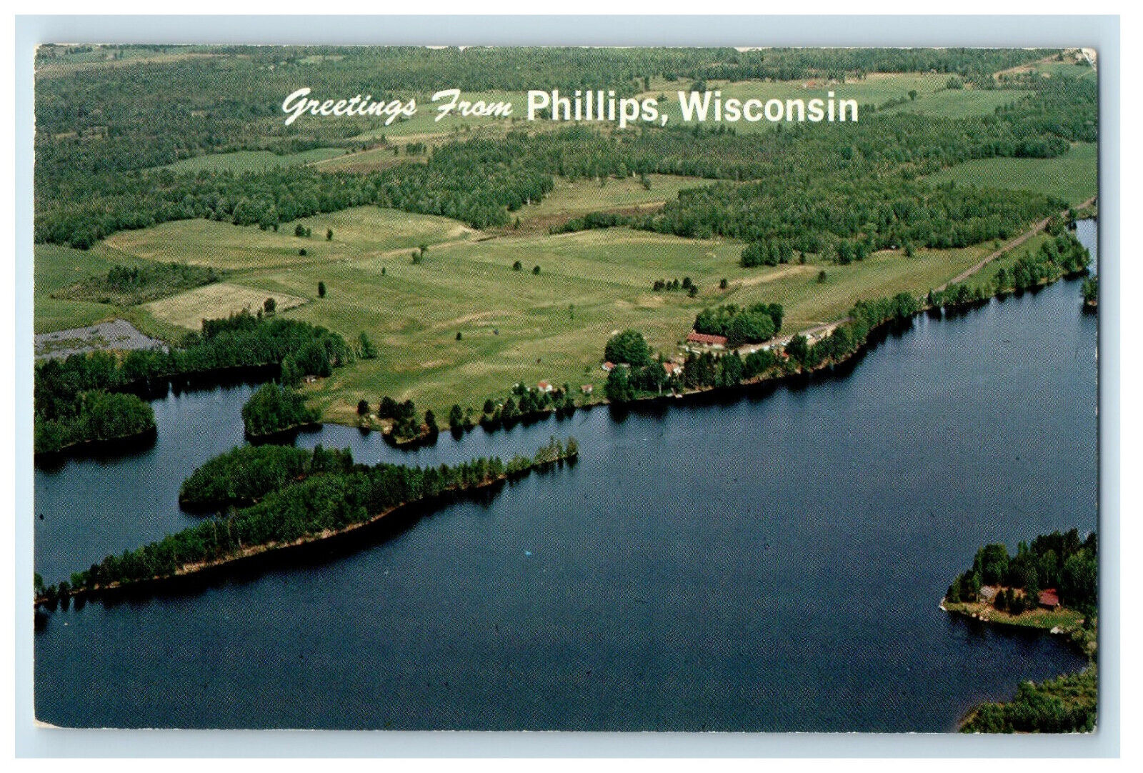 c1960s Greetings from Phillips Wisconsin WI Unposted Vintage Postcard
