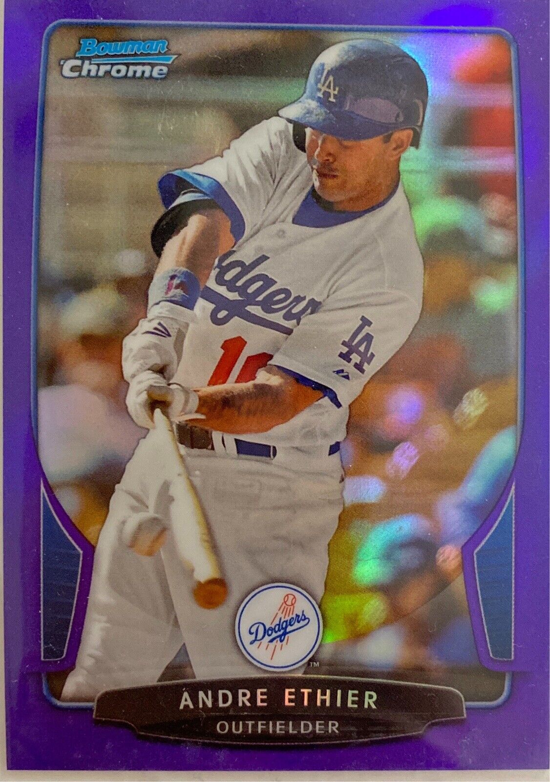 2013 Bowman Chrome Purple Refractos Baseball Card #196 Andre Ethier 148/199