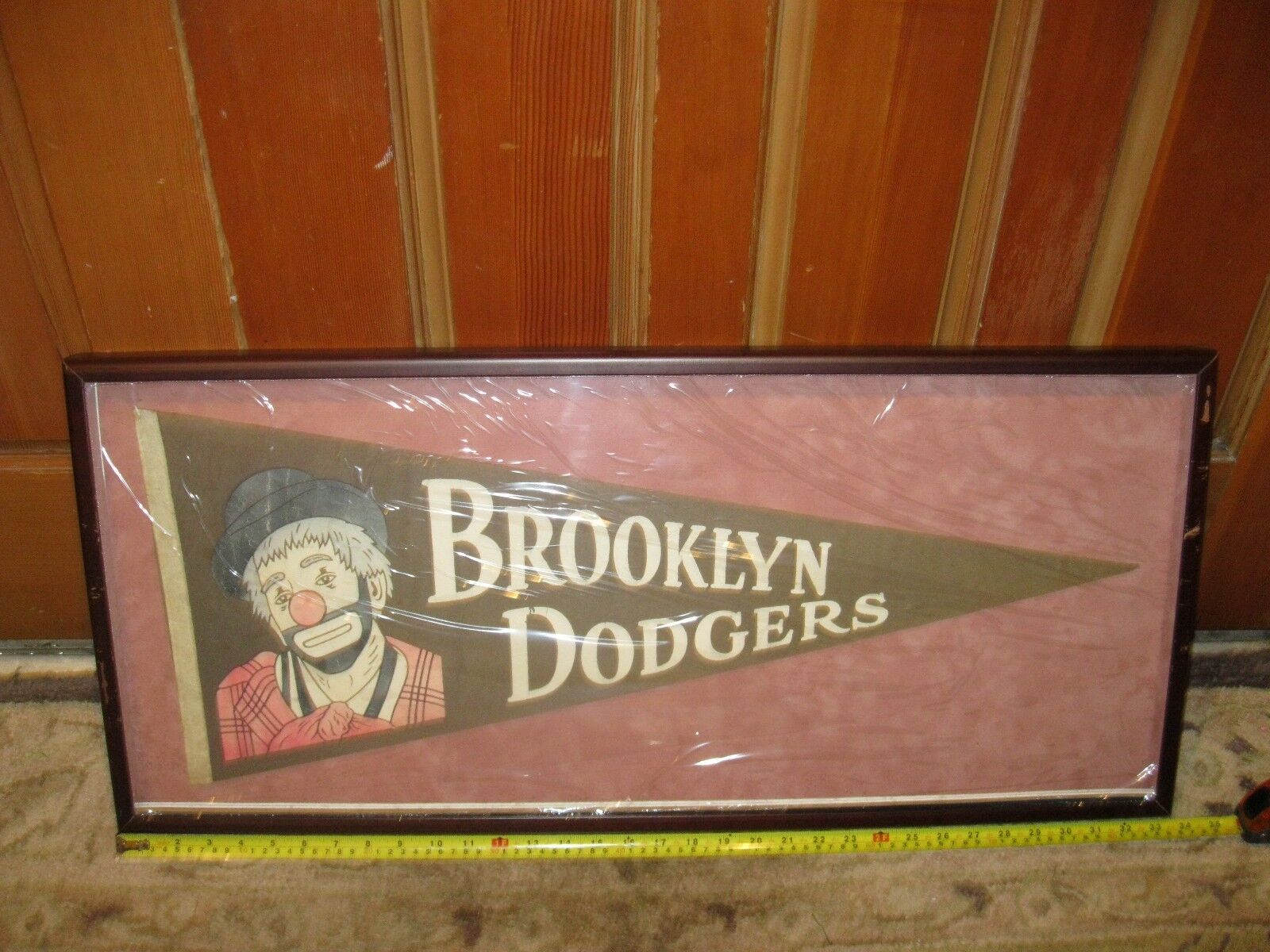 1950 Brooklyn Dodgers New York Dem Bums  Vintage Pennant MLB Frame 