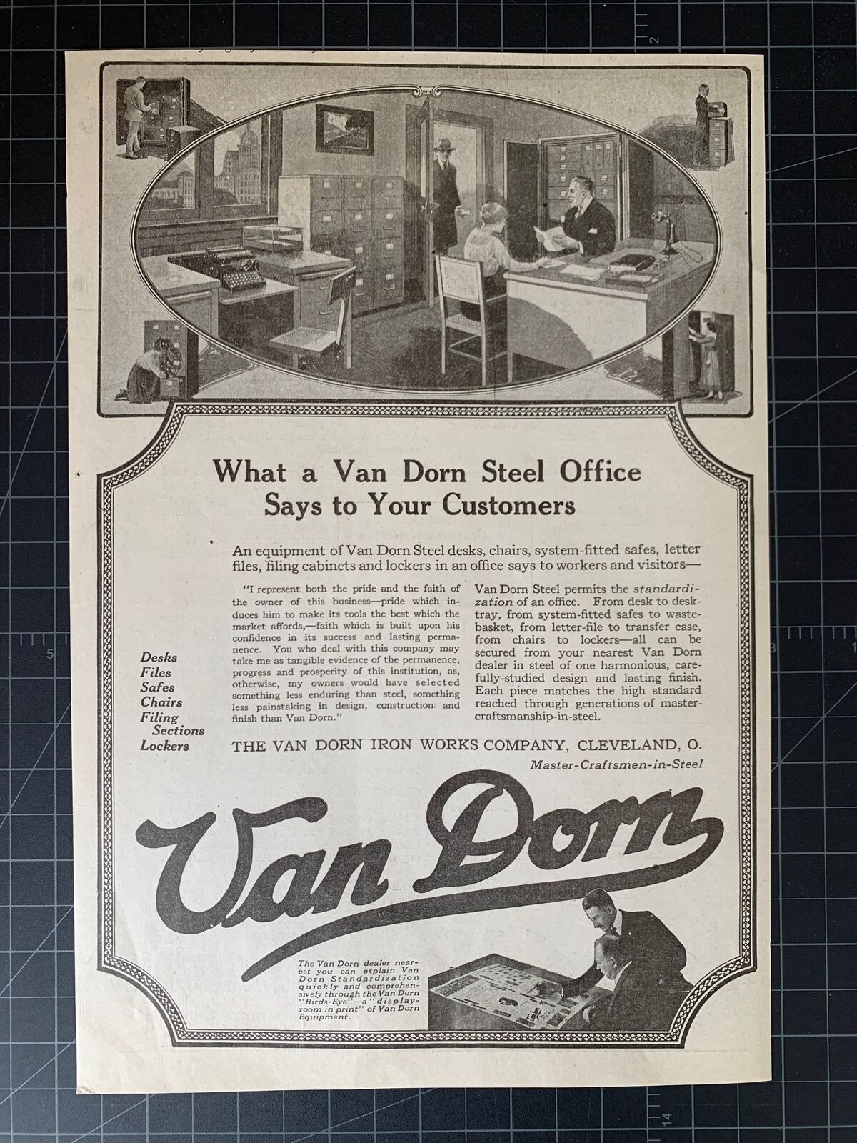 Antique Vintage 1920 Van Dorn Iron Works Print Ad