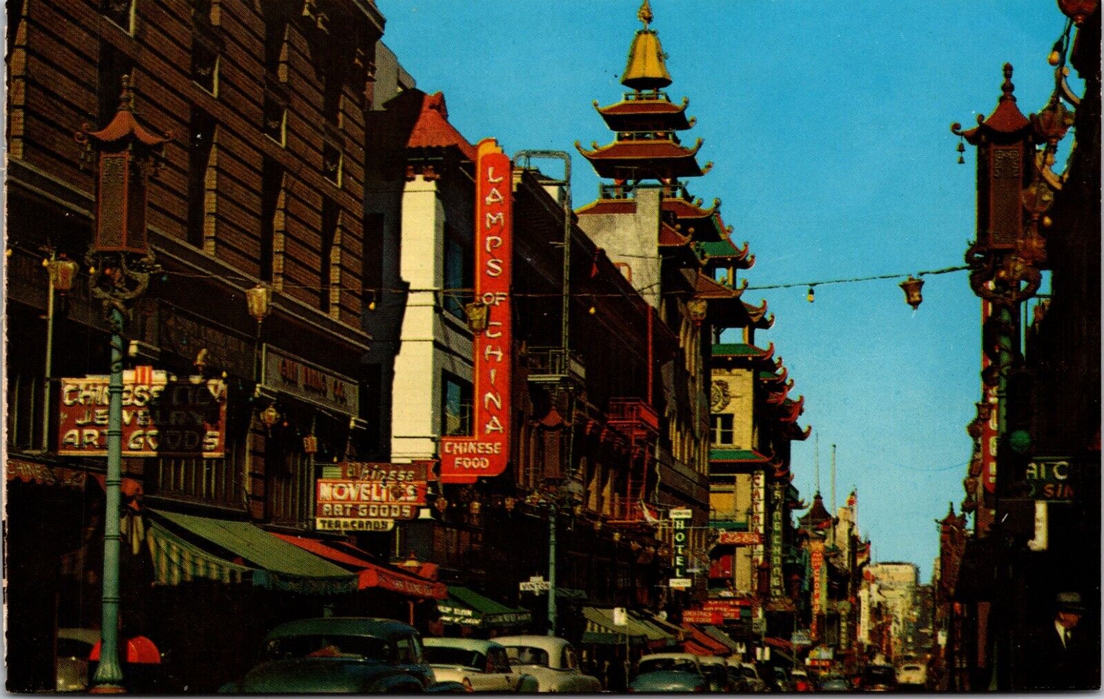Chinatown Grant Ave San Francisco California Lamps Of China Vtg Chrome Postcard