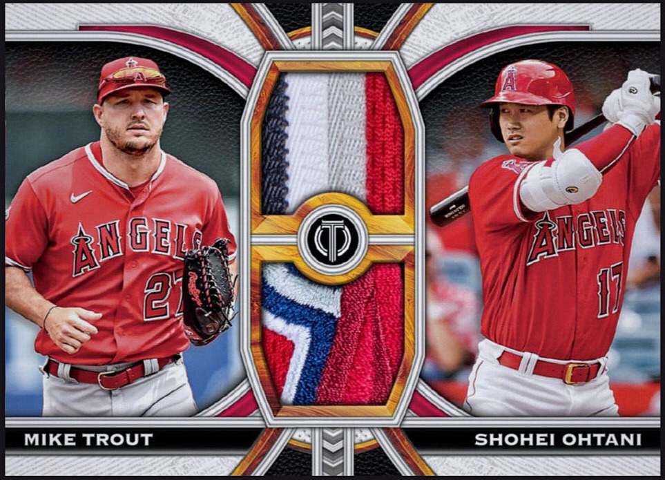 2023 Topps Tribute Dual Relic Patch RARE - SHOHEI OHTANI Mike Trout Digital Card
