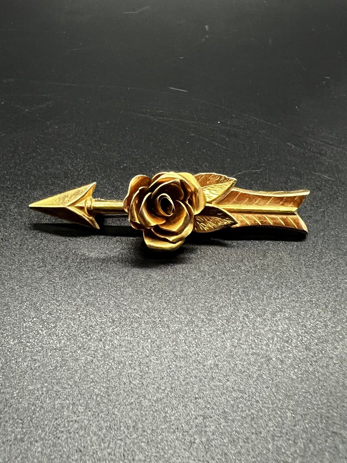 Vintage 1948 Signed Coro Brooch Rose and Arrow Pat #150423 