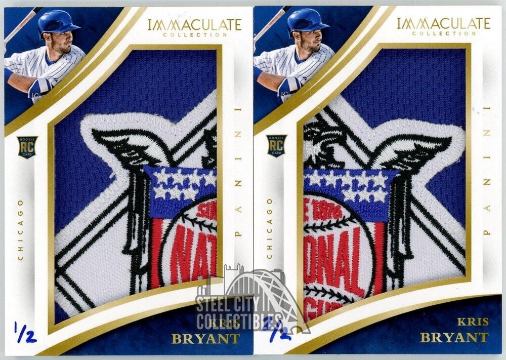 Kris Bryant 2015 Panini Immaculate National League Logo Patch RC Set 1/2 & 2/2