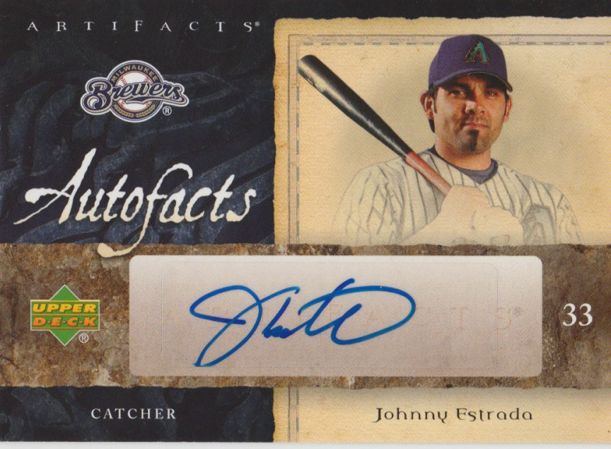 Johnny Estrada 2007 UD Artifacts Autofacts autograph auto card AF-JE
