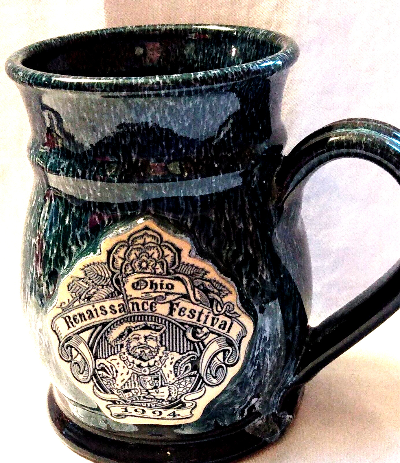 1994 Ohio Renaissance Festival Studio Art Pottery Beer Mug MINT Condition