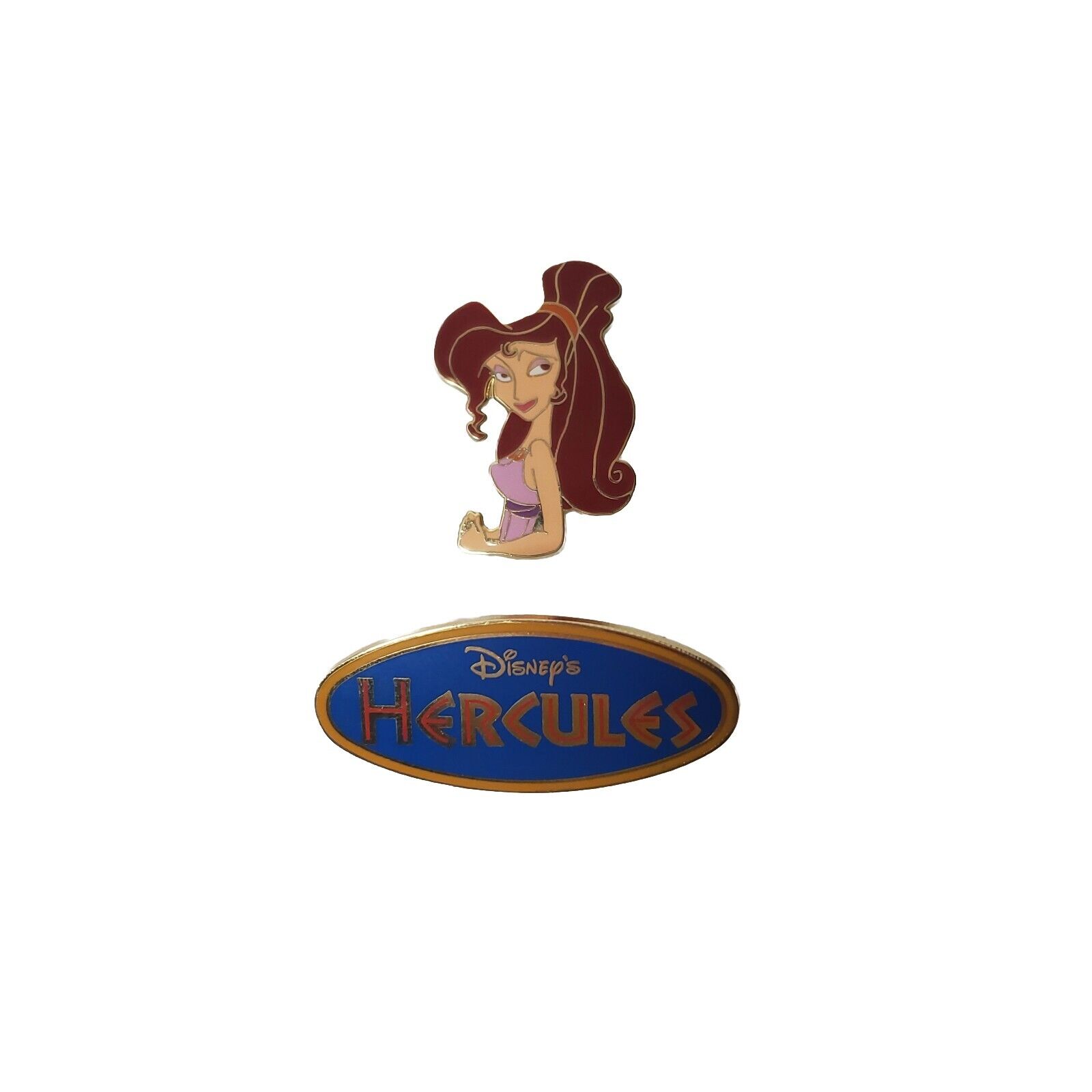 Rare Vintage 1997 Disney Hercules MEG Megara Princess Pins Set Of 2