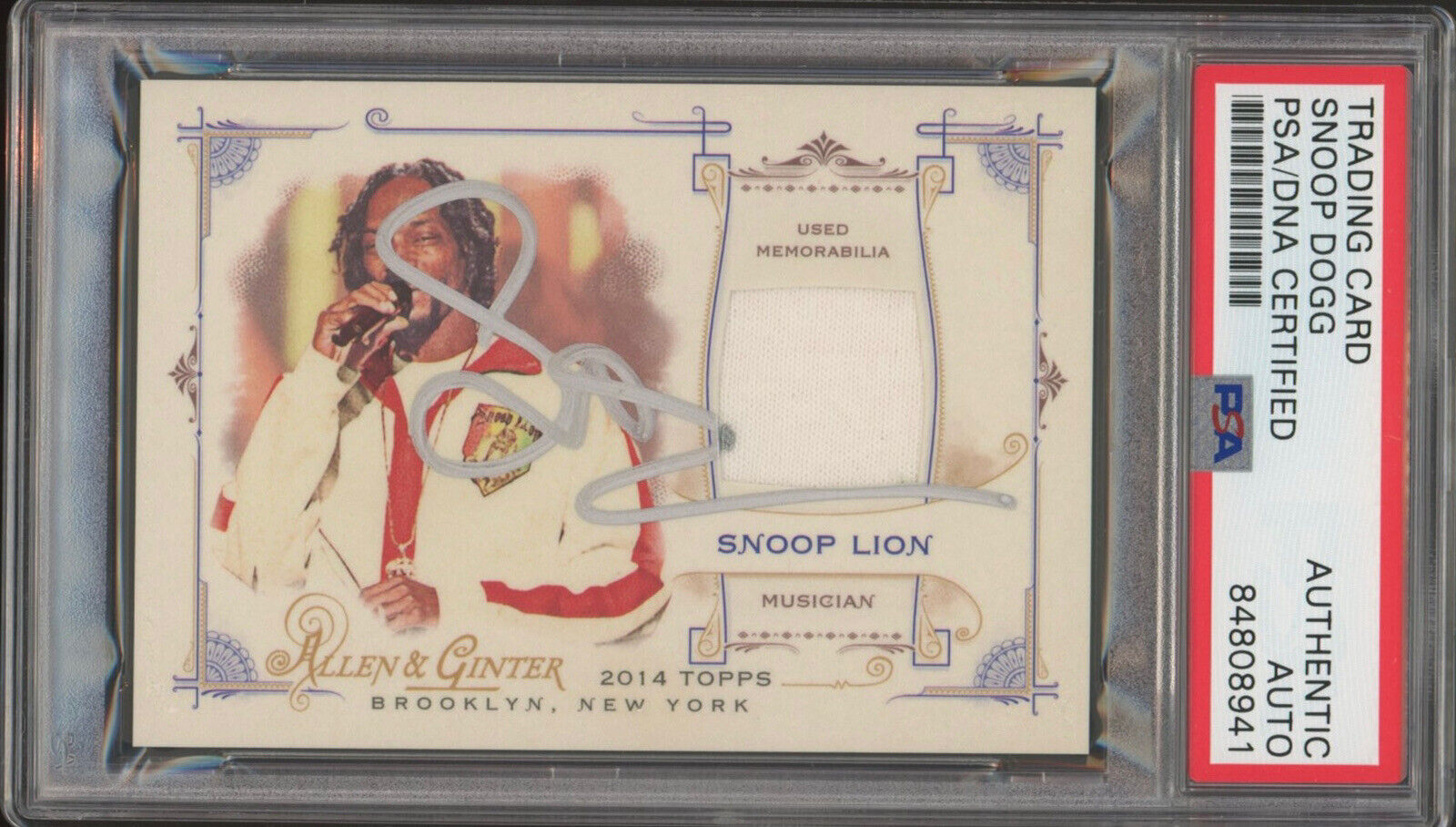 Snoop Dogg Signed 2014 Topps Allen & Ginter Relic RPA Rookie Card Auto Psa/Dna
