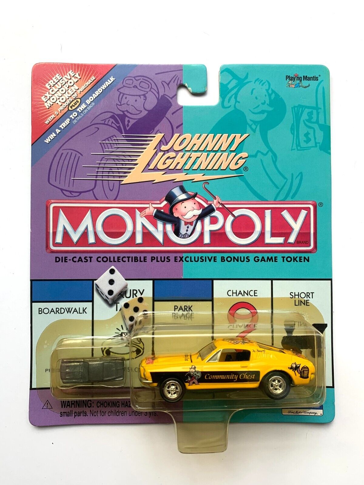 JOHNNY LIGHTNING Monopoly 1968 Mustang Community Chest 
