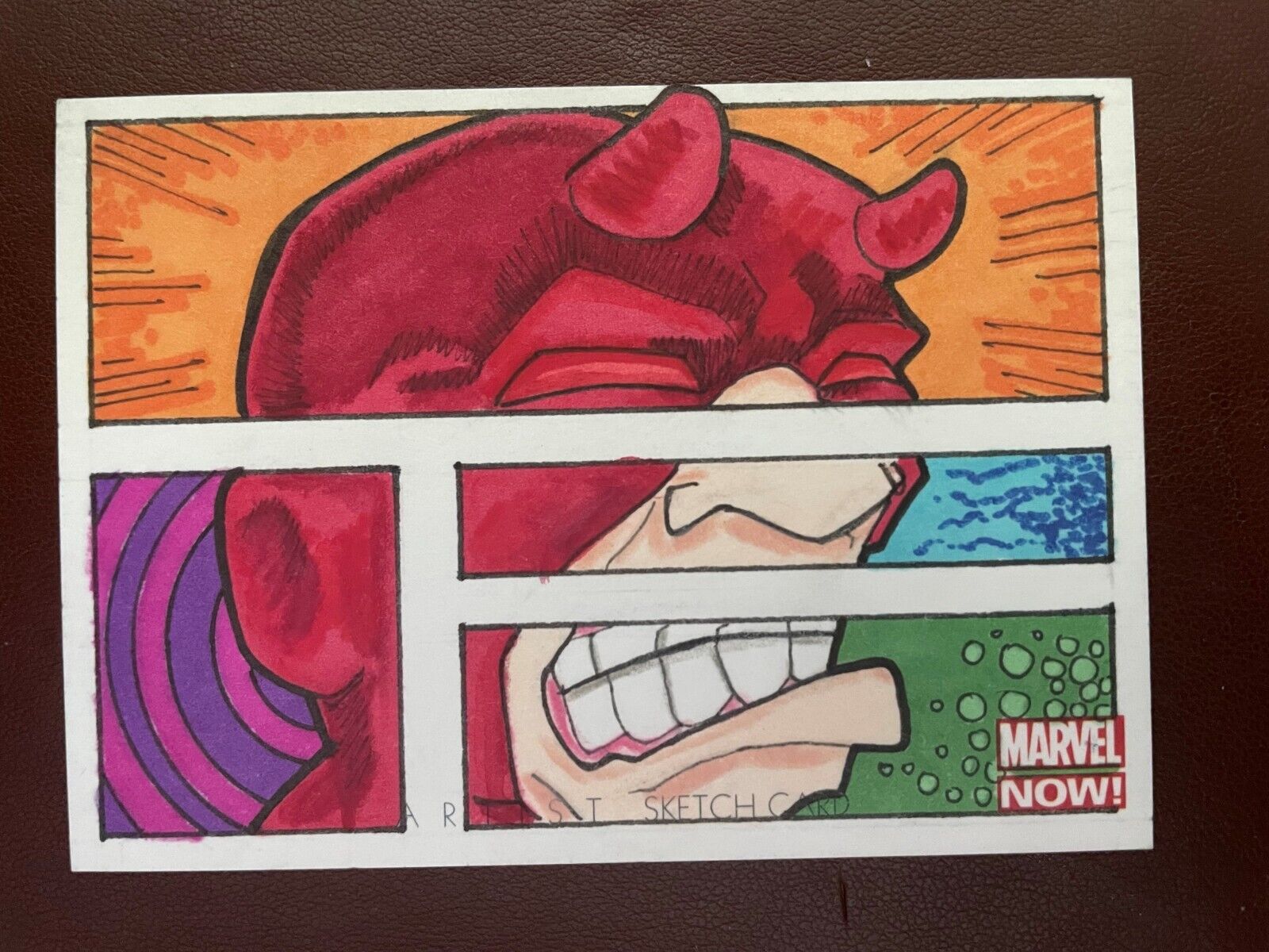 2013 Marvel Now 1/1 Colored Daredevil Sketch Card by J(ay) Tracy re:Chris Samnee