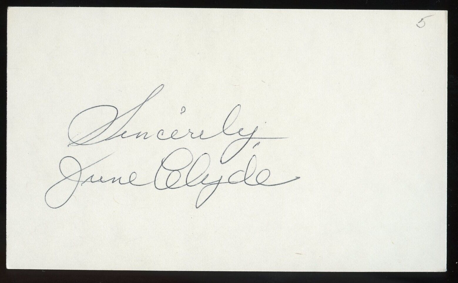 June Clyde d1987 signed autograph 3x5 Cut American Actress A Strange Adventure