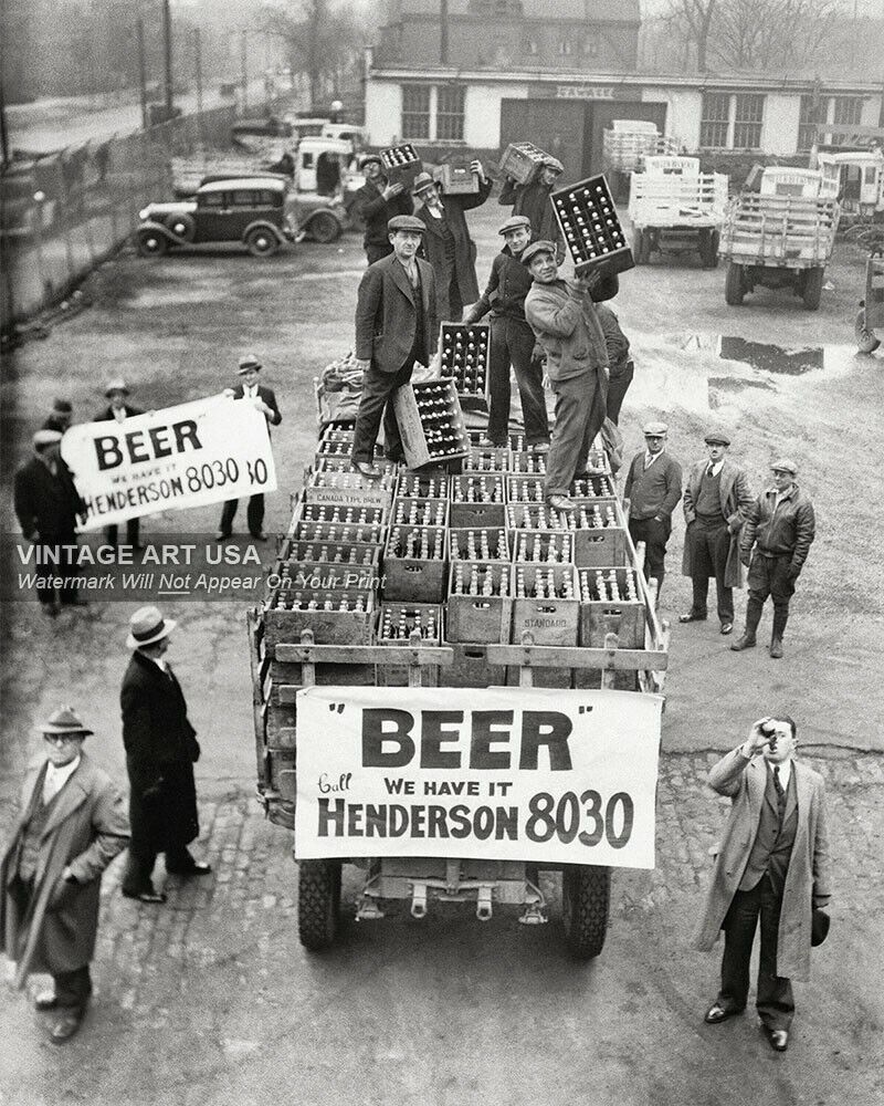 1933 “Beer We Have It” Prohibition Photo - Cleveland Ohio Man Cave Bar Art Decor