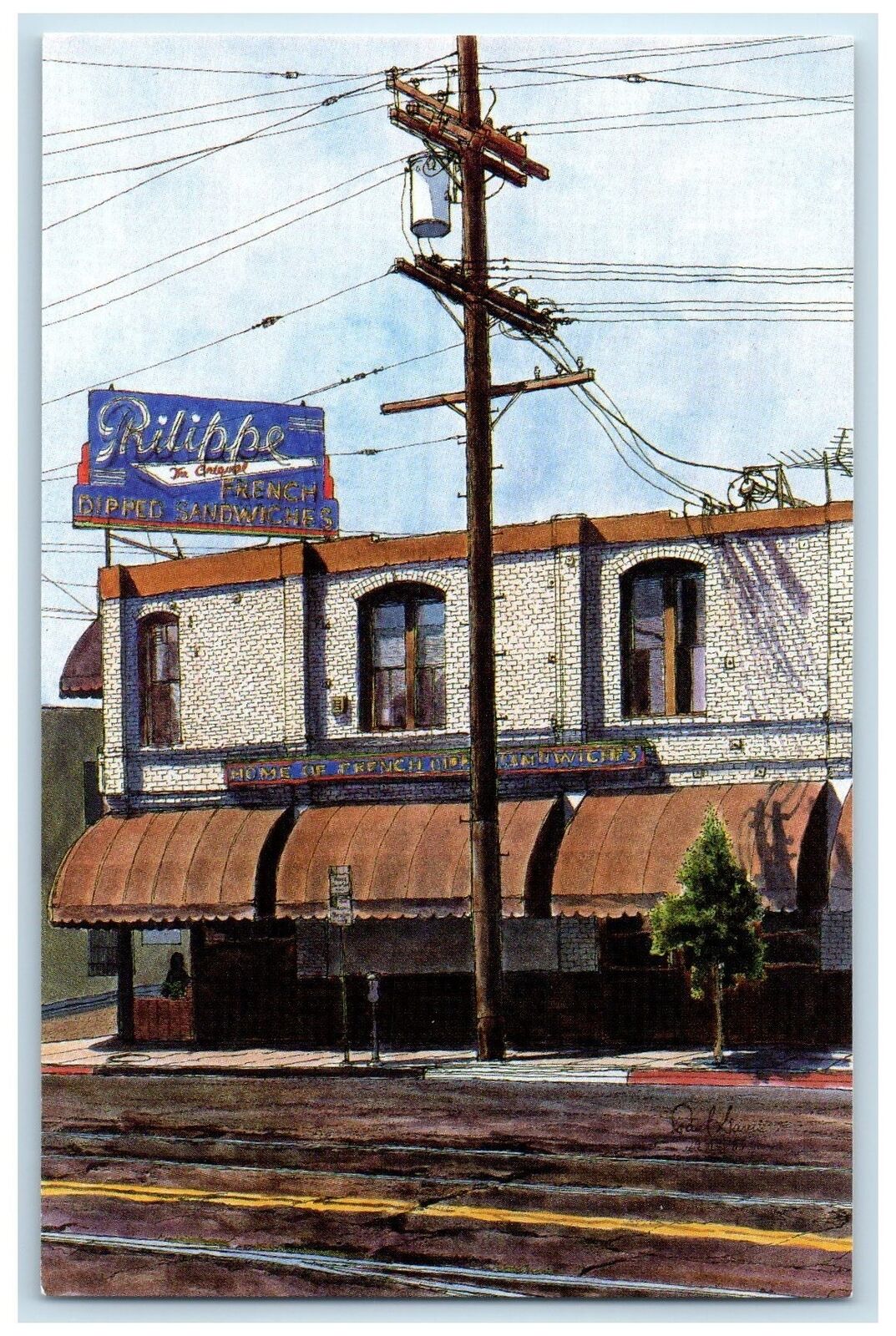 c1960s Phillippe The Original 1001 North Alameda Street Los Angeles CA Postcard