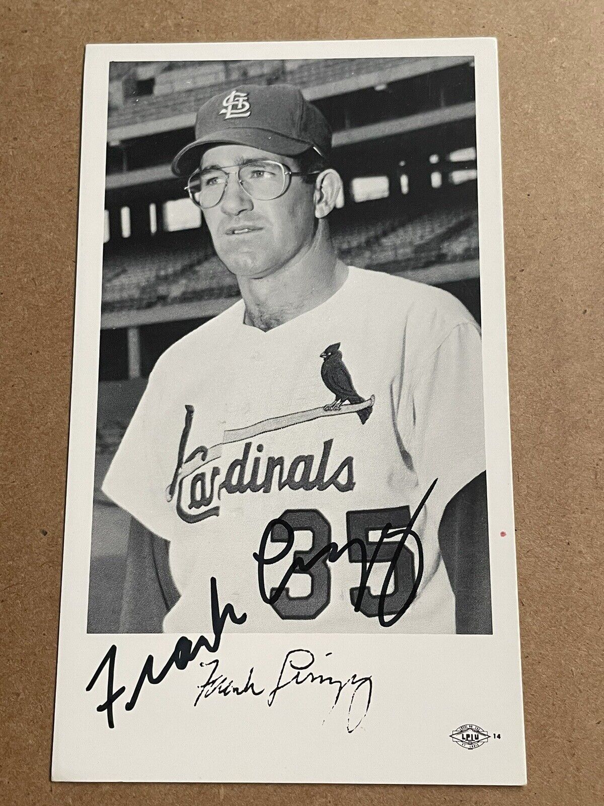1970 Frank Linzy Signed Cardinals Team Issued Photo