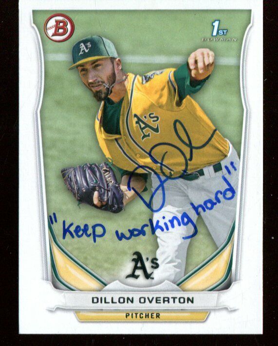 OAKLAND A\'S mlb DILLON OVERTON words to kids SIGNED autograph 2338