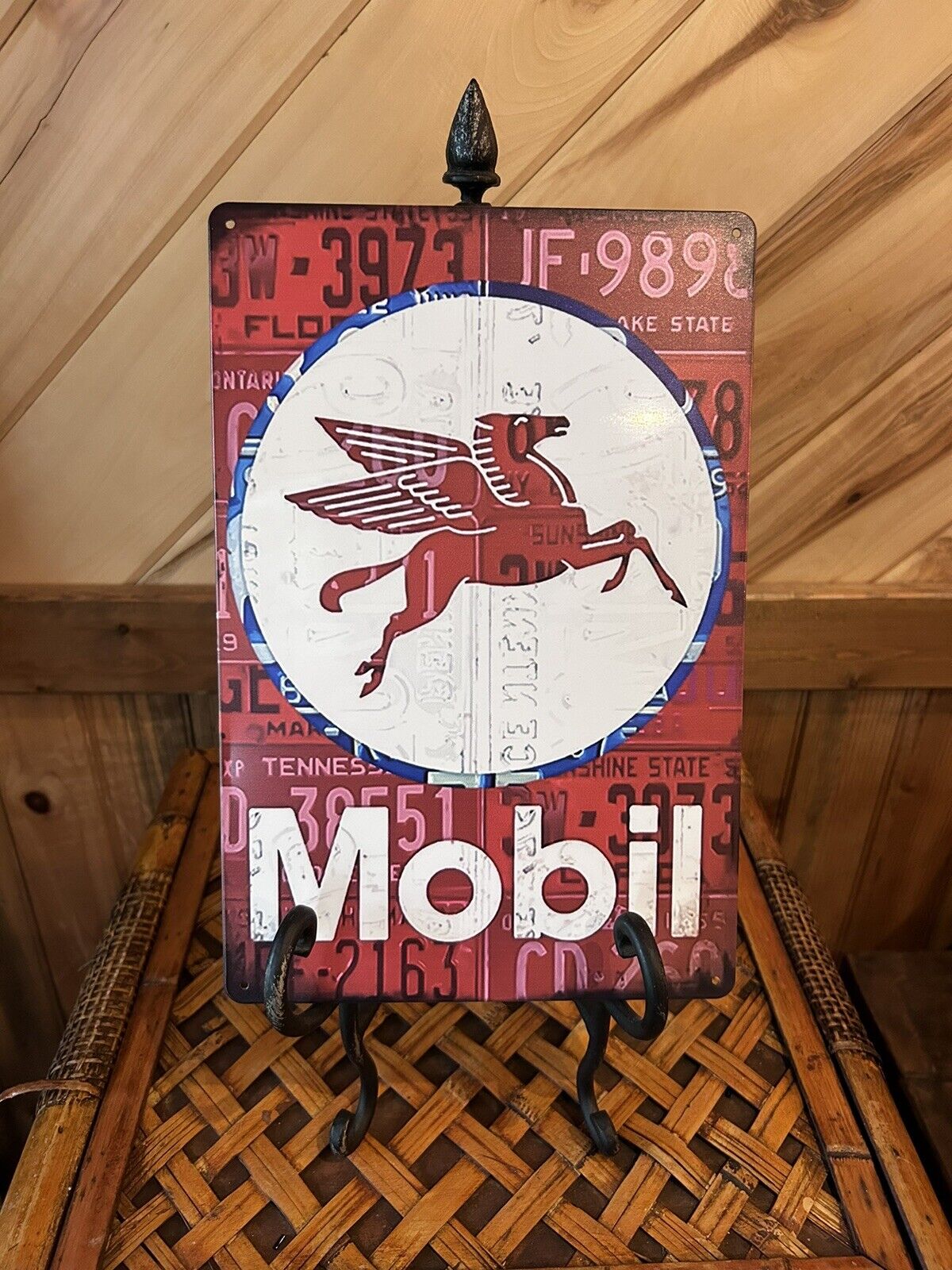 Mobil Gas Tin Sign Wall Hanging Man Cave Or Office
