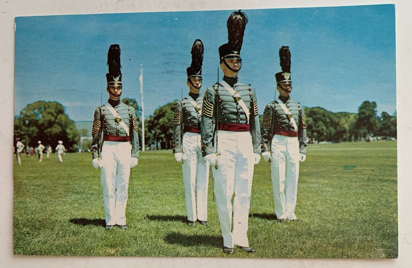 1962 NY Postcard West Point New York US Military Academy Cadet Honor Guard USMA