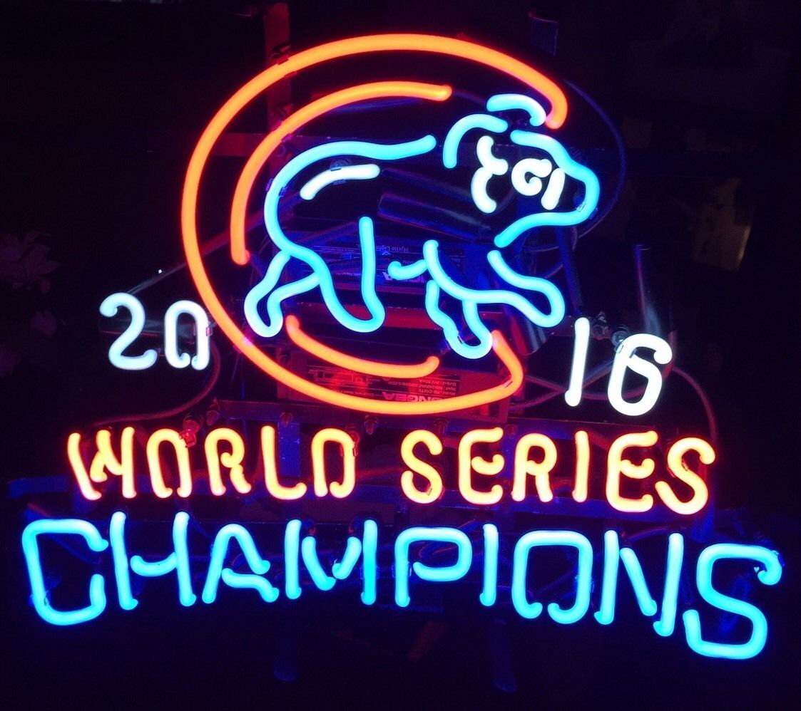 CoCo Chicago Cubs 2016 World Series Champs Logo Bear Neon Sign Light 24\