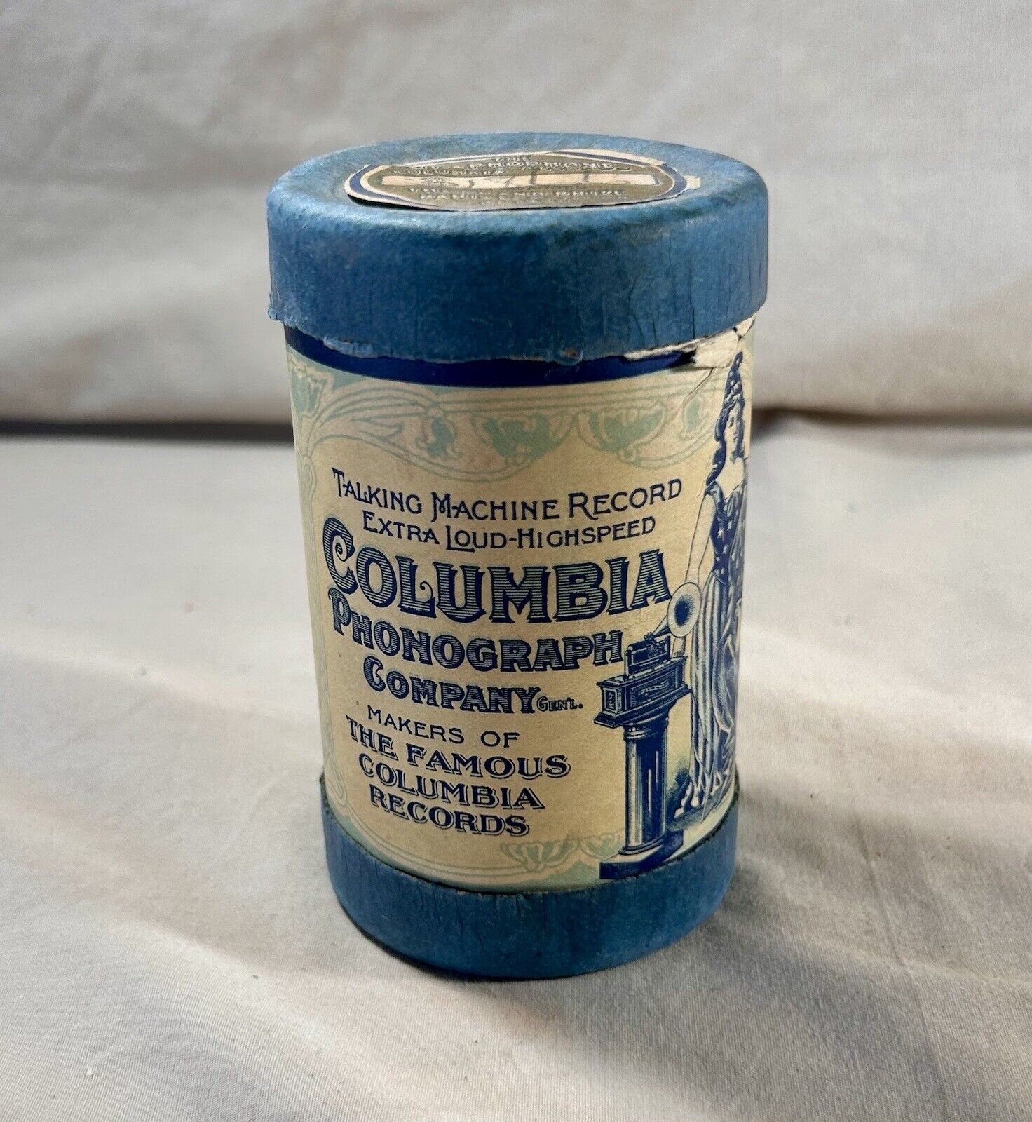 🚨ANTIQUE 1902 COLUMBIA Phonograph Company Talking Machine WAX CYLINDER RECORD