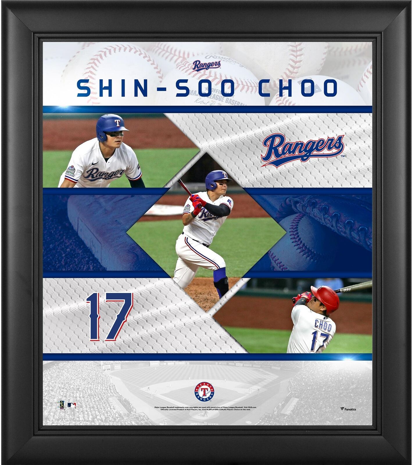 Shin-Soo Choo Texas Rangers Framed 15x17 Stitched Stars Collage