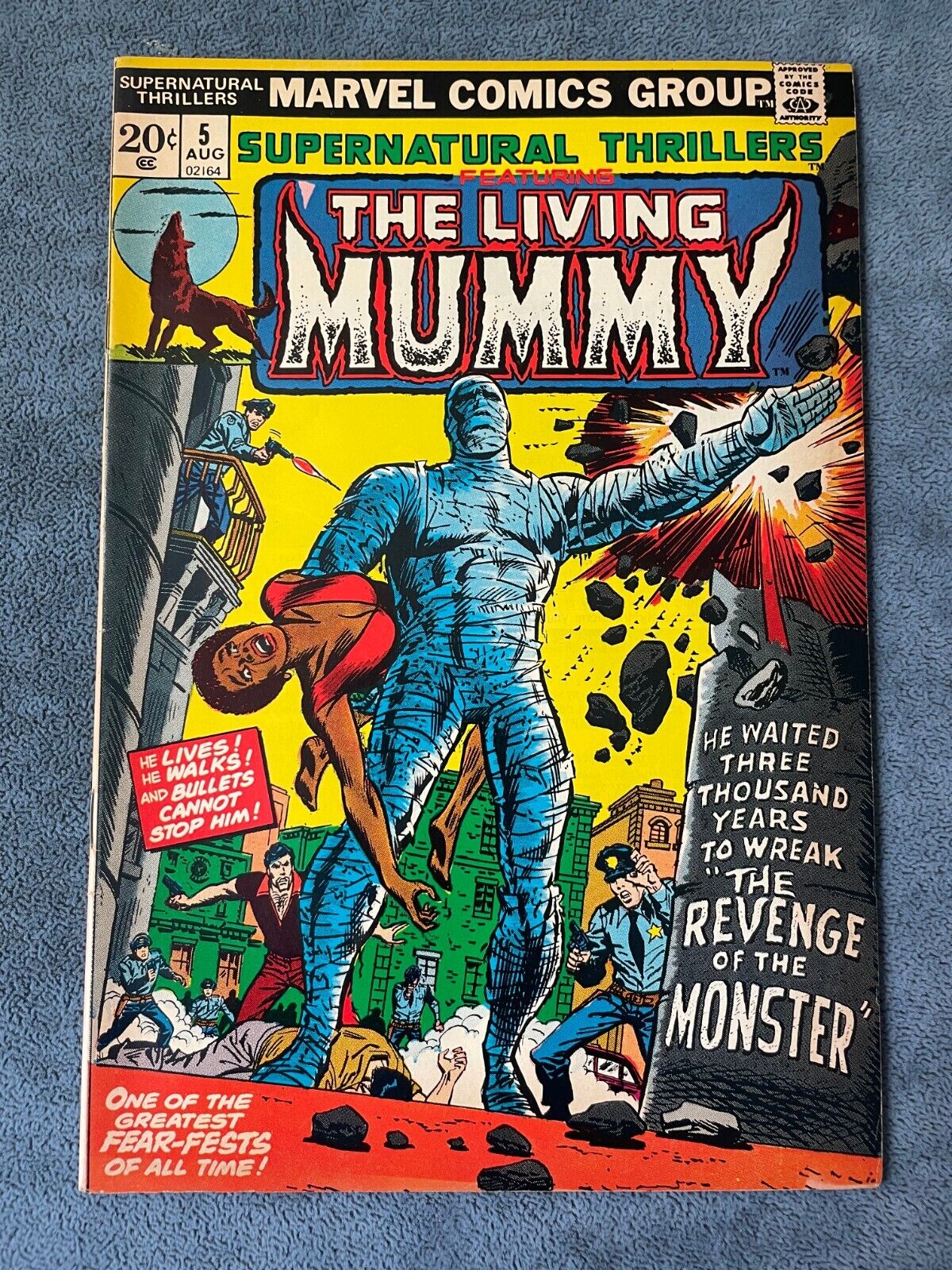 Supernatural Thrillers #5 1973 Marvel Comic Horror 1ST App Living Mummy VF+